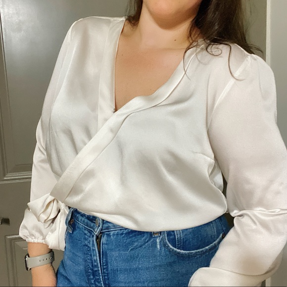 Abercrombie & Fitch Tops - Abercrombie & Fitch Satin Faux Wrap Top - XL